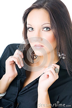 Young woman portrait, studio shoot Stock Photo