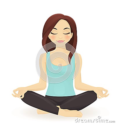 Young woman practicing yoga Vector Illustration