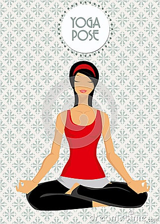 Young woman practicing yoga Vector Illustration