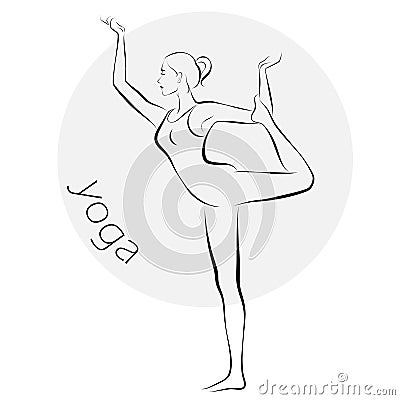 Young woman practising yoga Vector Illustration