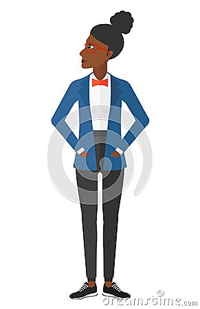 Young woman proud of herself Vector Illustration