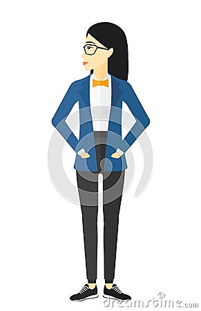 Young woman proud of herself Vector Illustration