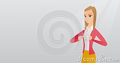 Young woman quitting smoking vector illustration. Vector Illustration