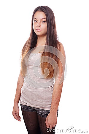 Young woman with scars from self-harm Stock Photo