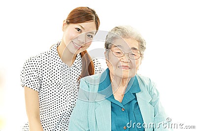 Young woman and senior woman Stock Photo