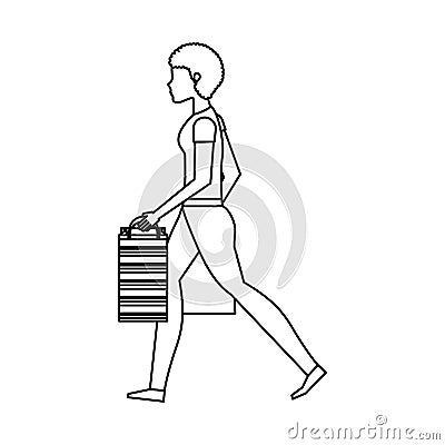 Young woman with shopping bag Vector Illustration