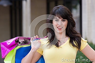Young Woman Shopping In The City Stock Photo