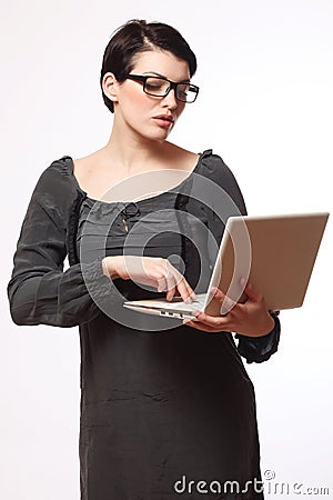 Young woman with short hair Stock Photo