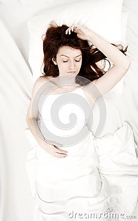 Young woman sleeping Stock Photo