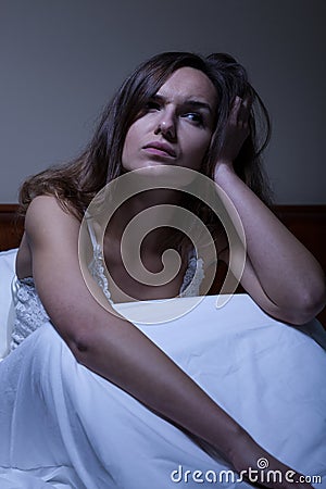 Young woman with sleeplessness Stock Photo