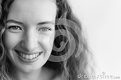 Young Woman Smiling Cheerful Concept Stock Photo