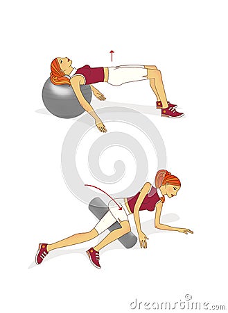 Exercises to strengthen the muscles of the press and buttocks Stock Photo