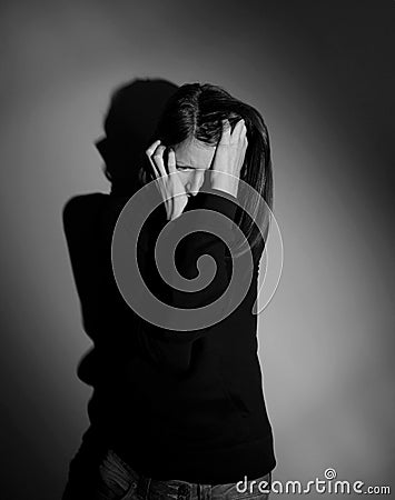 Young woman suffering Stock Photo