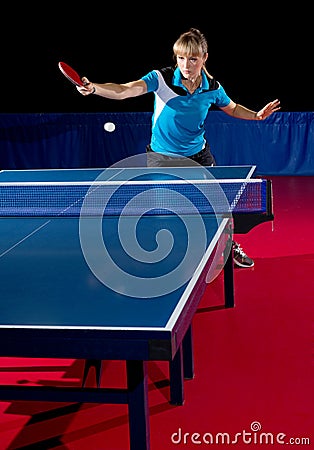 Young woman table tennis player Stock Photo