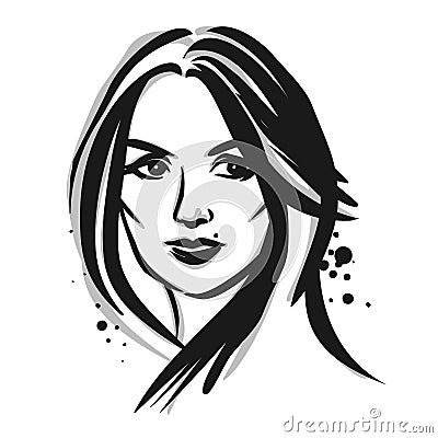 Young woman. Vector fashion illustration. Vector Illustration