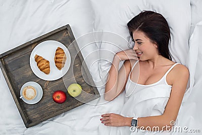 Young Woman Wake Up Concept Stock Photo