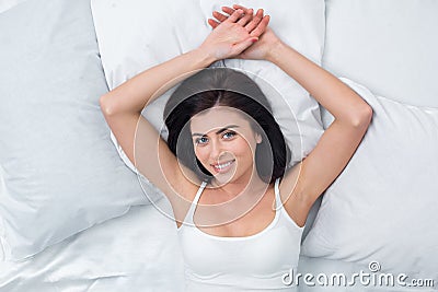 Young Woman Wake Up Concept Stock Photo