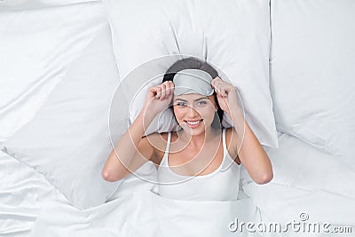 Young Woman Wake Up Concept Stock Photo