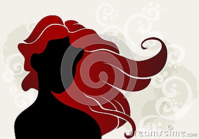 Young woman with wavy hair Vector Illustration