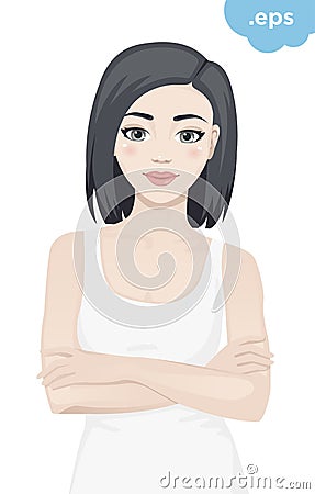 Young woman on a white background Vector Illustration