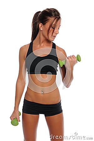 Young Woman Working Out Stock Photo