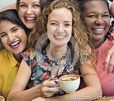 Young Women Drinking Coffee Concept Stock Photo