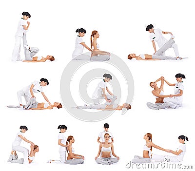 Young women on a Thai massage procedure Stock Photo