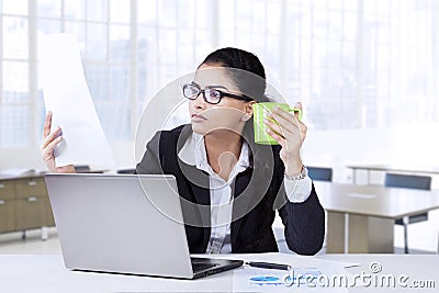 Young worker enjoy coffee and working Stock Photo