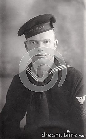 Young World War 2 Navy Recruit Stock Photo