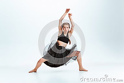 Young girl break dancing Stock Photo