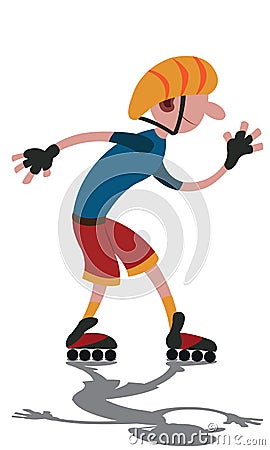 Roller Skating maniac Vector Illustration