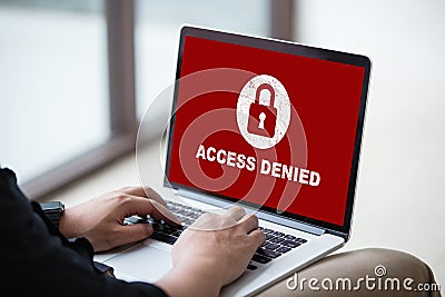 Your access is denied on laptop screen concept, protection security system Stock Photo