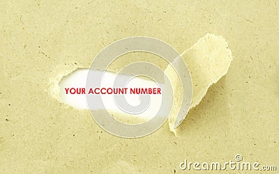 YOUR ACCOUNT NUMBER Stock Photo