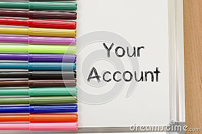 Your account text concept Stock Photo