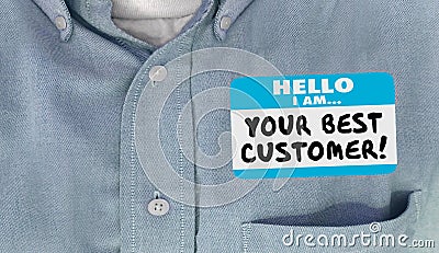 Your Best Customer Hello Name Tag Loyal Client Stock Photo