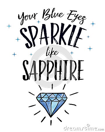 Your Blue Eyes Sparkle like Sapphire Stock Photo