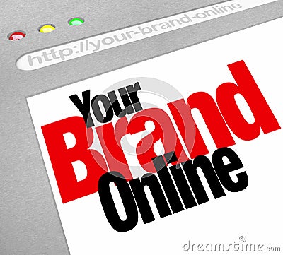 Your Brand Online Words Website Screen Internet Stock Photo