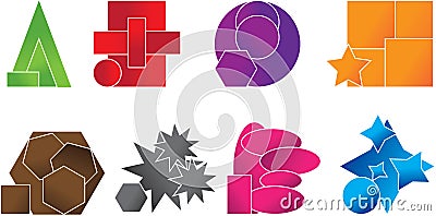 Your custom logo made from basic shapes Vector Illustration