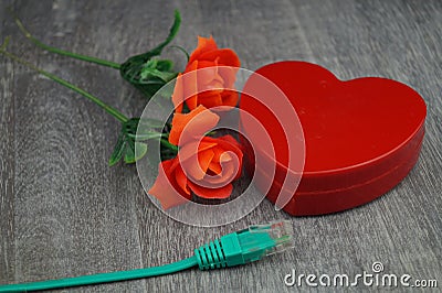 Love per click - Online Dating Stock Photo