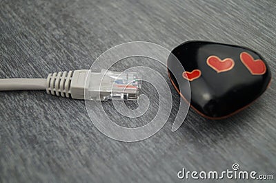 Love per mouse click - Online Dating Stock Photo