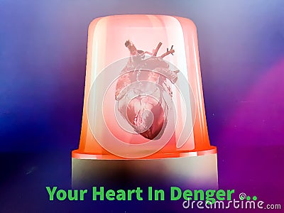 Your heart in denger. Global health care and Coronavirus concept Stock Photo