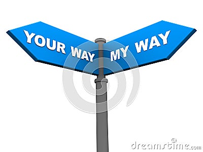 Your or my way Stock Photo