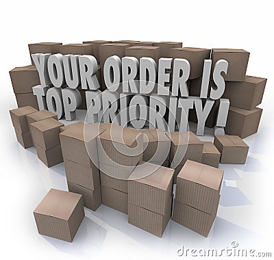 Your Order is Top Priority Packages Boxes Warehouse Important De Stock Photo