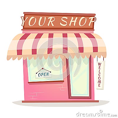 Your Retro Shop Icon House Cartoon Isolated Vector Vector Illustration