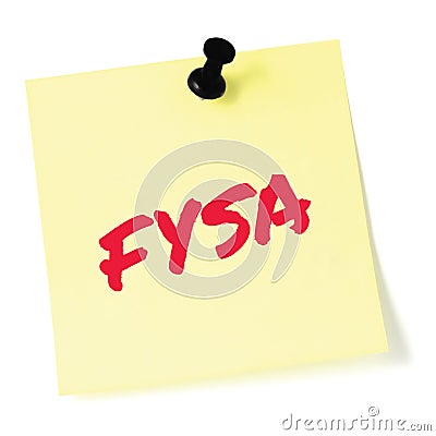 For your situational awareness acronym FYSA red marker written military initialism text, crucial current combat action environment Stock Photo