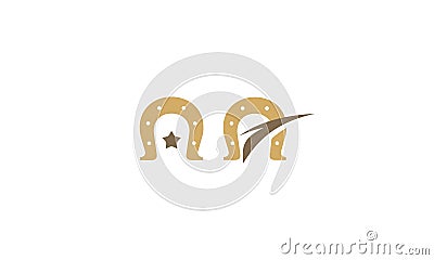 Horseshoe logo icon vector Vector Illustration