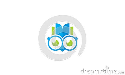 Owl book smart logo icon vector Vector Illustration