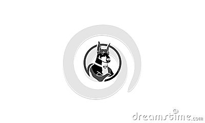 Dog superhero logo icon vector Vector Illustration