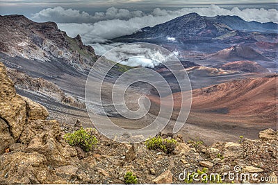 Amazing Scenic Haleakala Crater Maui Hawaii Stock Photo