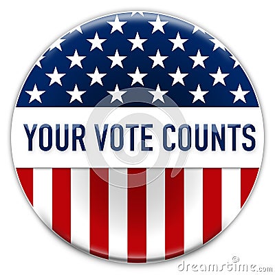 Your Vote Counts - badge button concept Stock Photo